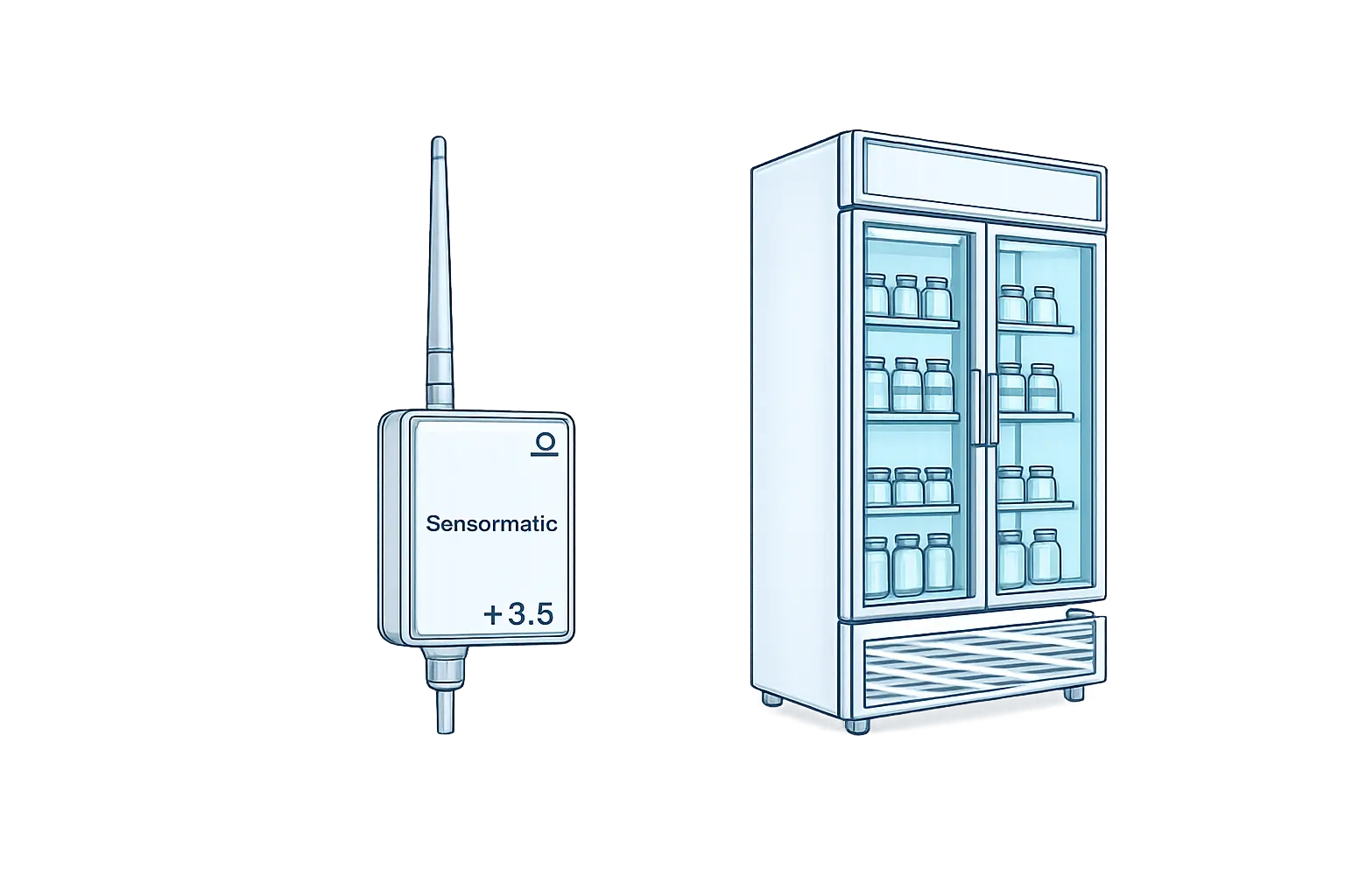 Sensores digitais instalados em equipamentos de refrigeração