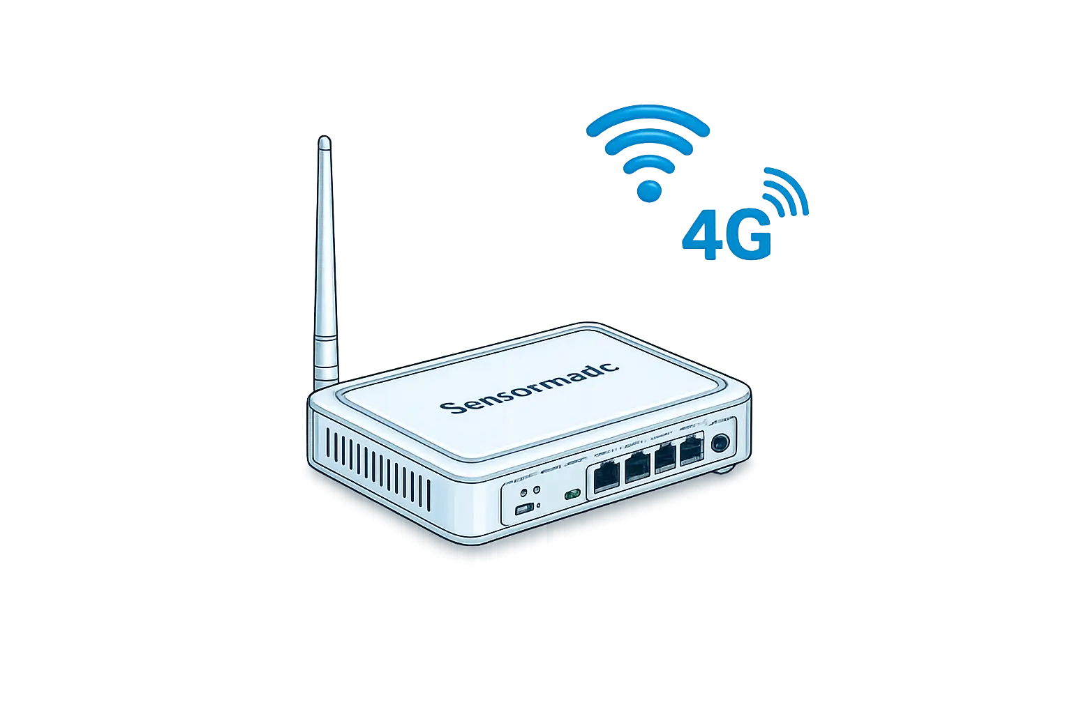 Gateway 4G responsável pela transmissão segura dos dados